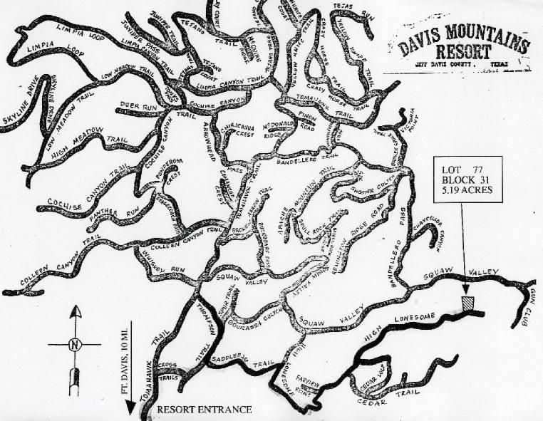 DAVIS MOUNTAIN'S RESORT MAP